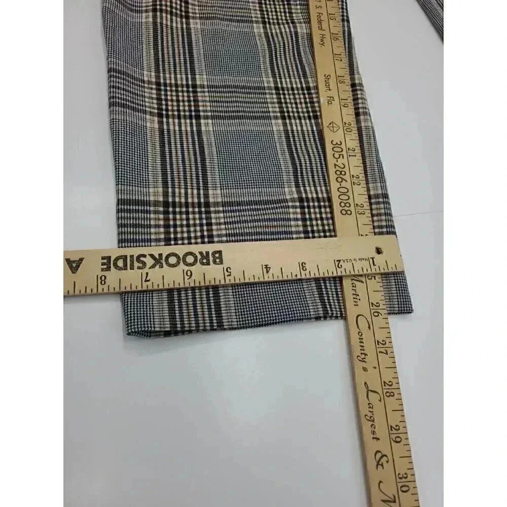 Wilfred Aritzia Plaid Career Cropped Ankle Pants Women's Size Small Belted - Picture 7 of 7